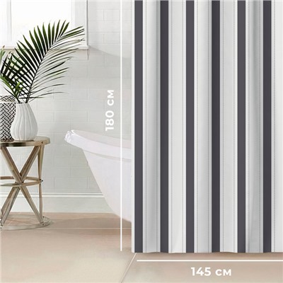 Штора для ванной «Этель» Lines, 145×180 см, полиэстер