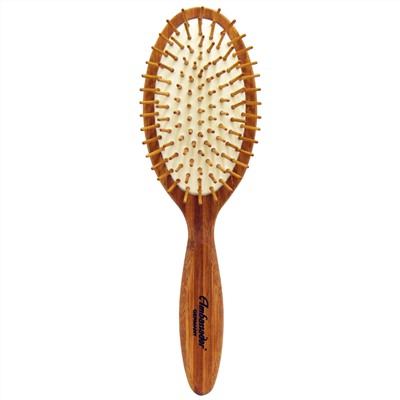 Fuchs Brushes, Расчески Ambassador, из бамбука, большая, овальная, деревянные колышки, 1 расческа
