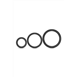 Набор из 3 черных эрекционных колец Cock Ring Set