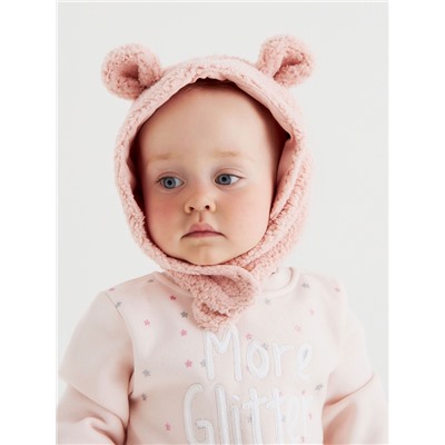 Шапка ушанка детская «Крошка Я», размер 48-50, пудровая