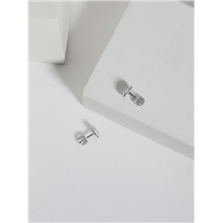 Серьги-пусеты из серебра с фианитами родированные 925 пробы 12-1180р