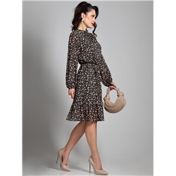 Платье шифоновое с длинным рукавом