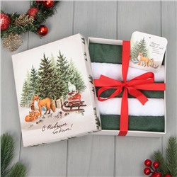 Набор махровых полотенец Этель «Лесные жители» 30×30 см - 5 шт., 100% хл, 340 г/м²