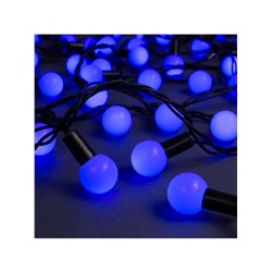 Гирлянда «Нить» 10 м с насадками «Шарики 2.5 см», IP44, тёмная нить, 100 LED, свечение синее, 8 режимов, 220 В