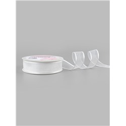 Лента декоративная, капроновая/атласная, 20 мм, 18±1 м, белая