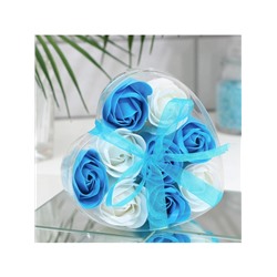 Мыльные розочки, синие и белые, набор 9 шт.