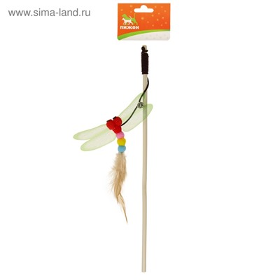 Дразнилка-удочка «Стрекоза», деревянная палочка 40 см, микс цветов