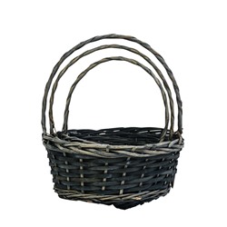 УЦЕНКА Набор корзин плетеных, 36×36×14×37 см/30×30×12.5×32 см/25×25×11×28 см, ива