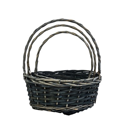 УЦЕНКА Набор корзин плетеных, 36 x 36 x 14 x 37см/30 x 30 x 12.5 x 32см/25x25x11x28см, ива