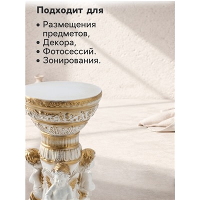 Колонна декоративная «Три ангела», белый с золотом, 90×60×60 см