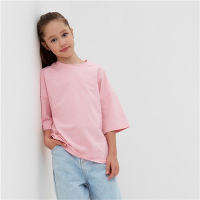 Футболка детская MINAKU:Basic line kids, цвет пыльная роза, рост 104 см