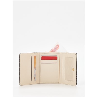 Кошелёк женский на кнопке, 10.5×2.5×8.5 см, чёрный/белый
