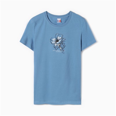 Футболка женская Be Friends, голубая, размер 44