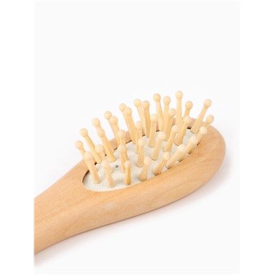 Расческа детская, деревянная с натуральной щетиной, гребень, массажная, набор 3 шт., M&B