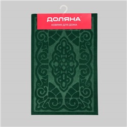 Коврик влаговпитывающий придверный без окантовки Доляна «Восточная сказка», 40×60 см, зелёный