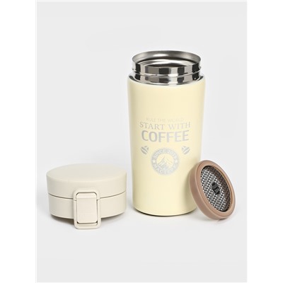 Термокружка, 380 мл, Start with coffee, сохраняет тепло 8 ч, с ситечком