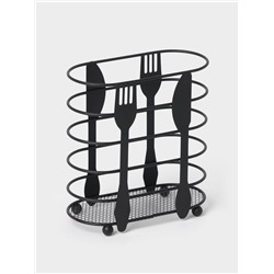 Сушилка для столовых приборов Доляна, 16×16.4×7.5 см, чёрная