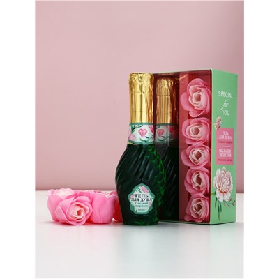 Подарочный набор «Самой нежной», гель для душа мондоро и мыльные цветы, Чистое Счастье