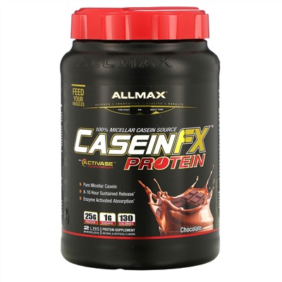 ALLMAX Nutrition, CaseinFX, 100%-ный казеиновый мицеллярный протеин, шоколад, 2 фунта (907 г)