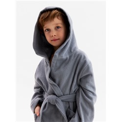 Халат детский «Экономь и Я», размер 34, хлопок 100%, серый