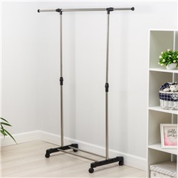 Вешалка - стойка напольная для одежды Доляна, подставка для обуви, телескопическая балка 80(145) см, высота 90(160) см, ширина 43 см