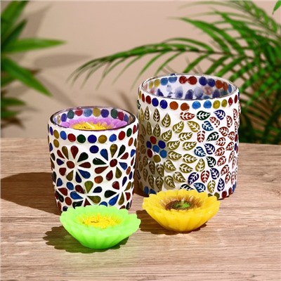 Набор свечей «Сандал. Жасмин», 5 шт., 2 подсвечника