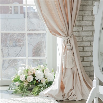 Штора портьерная «Этель», 230×270 см, валенсия белое золото