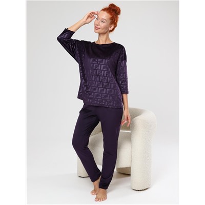 Вениса-Жаккард - костюм сливовый