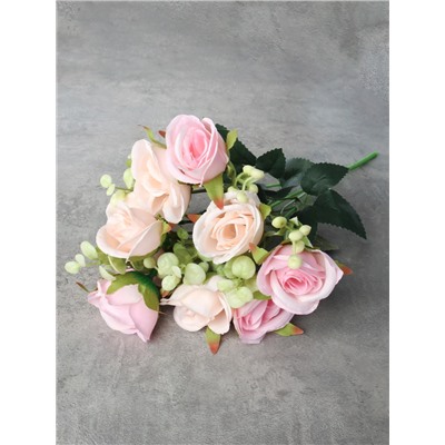 Цветок искусственный Букет роз 30 см / SGT-153 /уп 2/300/ (Розовый)
