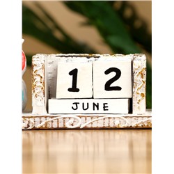 Календарь настольный «Совушки», 19×6×6 см, дерево, белый