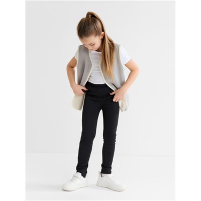 Легинсы для девочки на флисе Collorista, чёрные, рост 152 см