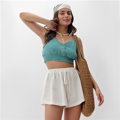 Топ укороченный женский MIST Muslin, размер L, бирюзовый