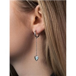 Кольцо из серебра родированное - Сердце 925 пробы 10-1145