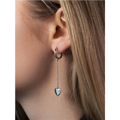 Кольцо из серебра родированное - Сердце 925 пробы 10-1145