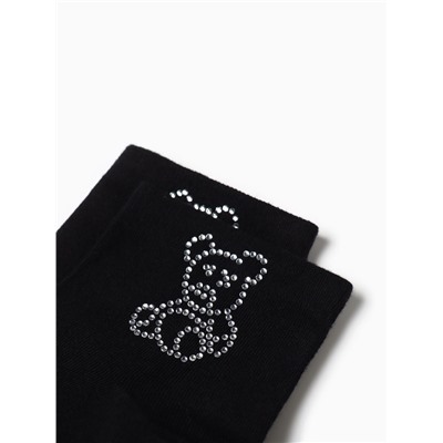 Носки женские KAFTAN «Мишка», размер 36-39 (23-25 см), чёрные