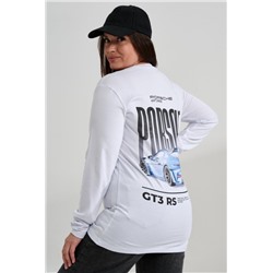 8562 футболка с дл.рукавом унисекс (Белый_порше)
