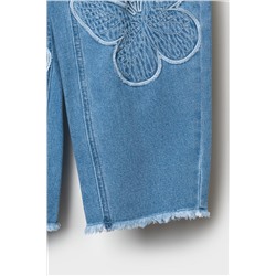 Брюки текстильные джинсовые для девочек PLAYTODAY, 1240107