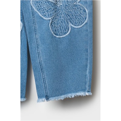 Брюки текстильные джинсовые для девочек PLAYTODAY, 1240107