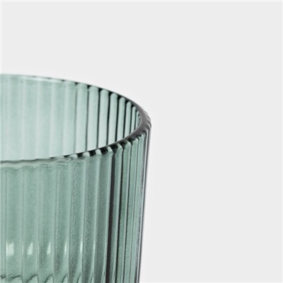 Стакан «Вино Верде», 350 мл, с крышкой и трубочкой, стекло, зелёный