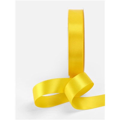 Лента атласная TEIRA, двухсторонняя, 20 мм, 25±1 м, жёлтая №0645