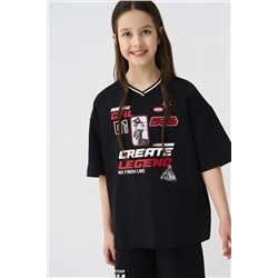 Комплект трикотажный для девочек: фуфайка (футболка), шорты PLAYTODAY, 1240271