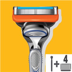 Станок для бритья Dʤɪˈlett ФЬЮЖН-5 (+ 4 кассеты), (без подставки) в коробке (Оригинал)