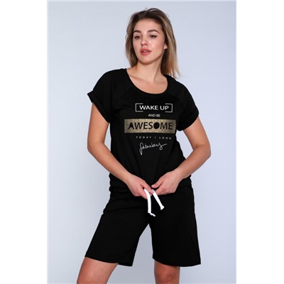 Костюм женский с шортами 299 (Черный)