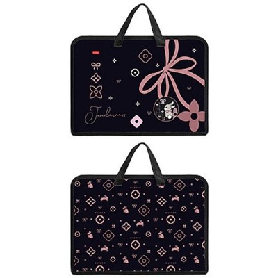 Папка для тетрадей пластиковая А4 на молнии с ручками 340х245х35 мм "Кокетка" (094462) 07104 Хатбер