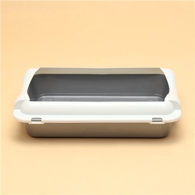 Туалет средний с бортом 36×26×9, серый/белый