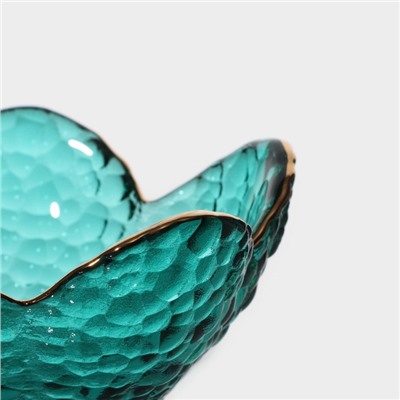 Салатник «Цветок», 60 мл, 9×4 см, стекло, изумрудный