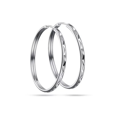 Серьги из серебра без вставки, А-2400240, 4 см