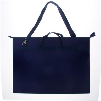 УЦЕНКА Папка А2 с ручками пластик молния сверху 650×480×50 мм ПР 6, плеч.ремень, Синий