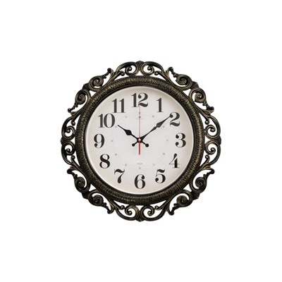 Часы настенные интерьерные «Хостон», бесшумные, плавный ход, d=40.5 см, циферблат d=26 см, чёрный, золотистый