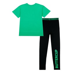 Комплект трикотажный для девочек: фуфайка (футболка), брюки (легинсы)